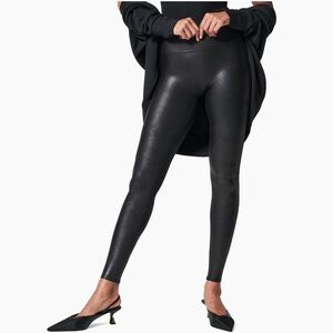 Spanx faux leather matte metallic leggings